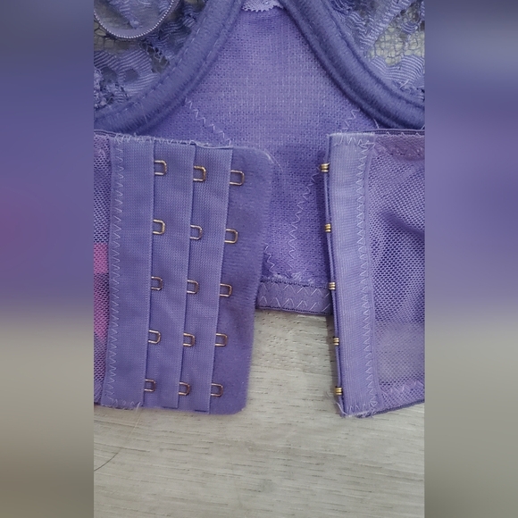 💚5/$25 Purple Lace Bustier Bralette Strappy Lingerie Sexy Bra Top Size Small - Picture 7 of 8